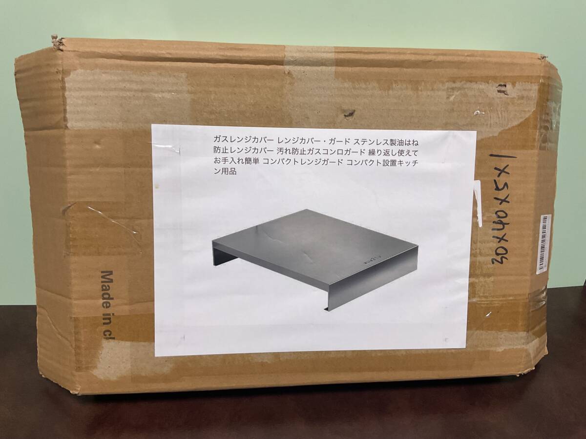 新品★ ガスコンロカバー ステンレス鋼材料 防塵 アイテム収納ラック 幅40×奥行30×高さ5cm