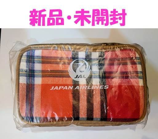 JAL/日本航空 国際線 ビジネスクラスのアメニティ BEAMS ポーチ レッド系 新品・未開封