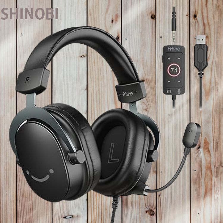 ゲーミングヘッドセット 7.1サラウンドサウンド 有線 3.5mm 脱着式全指向性マイク付き PC/スマホ/Nintendo Switch/PS4/PS5に対応