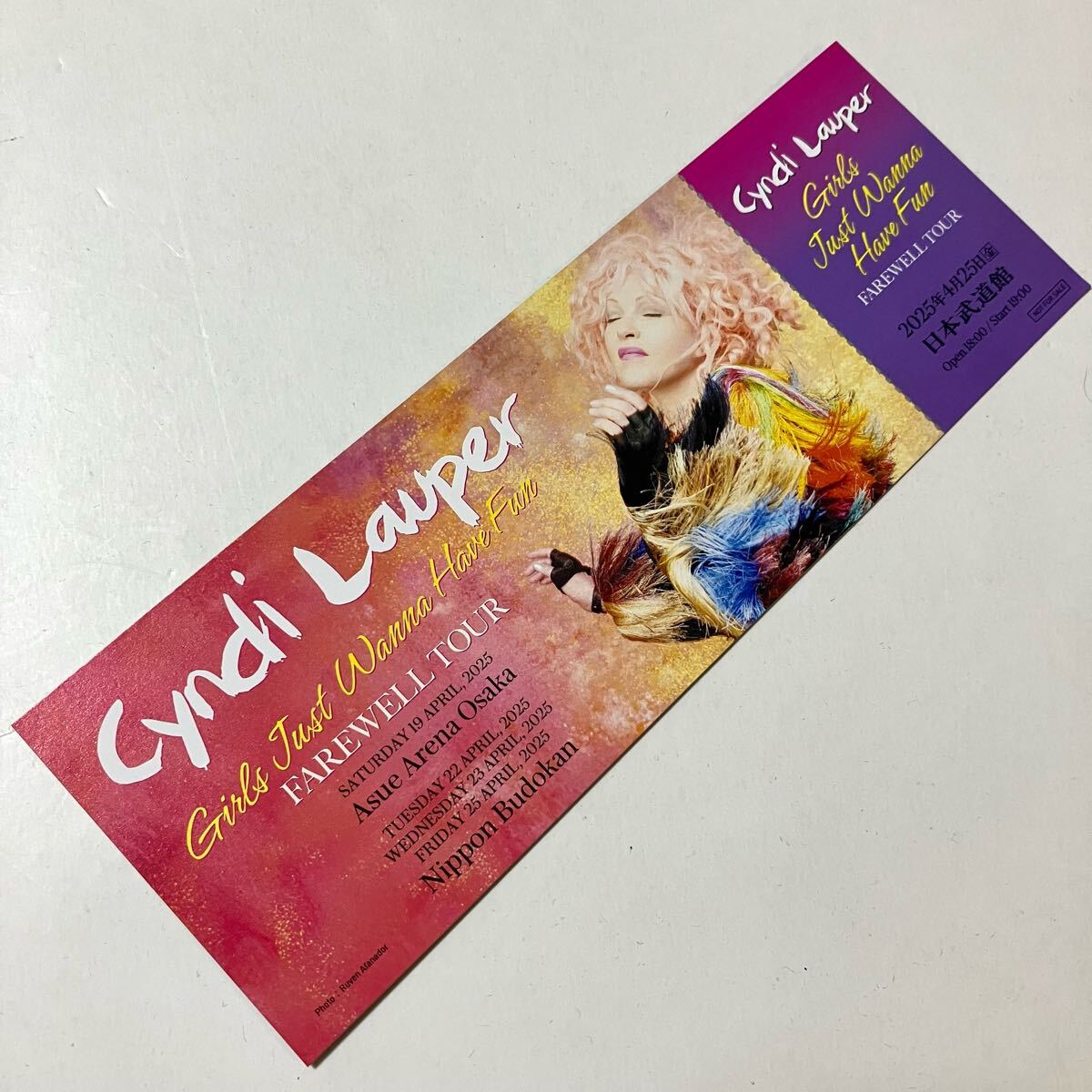 CYNDI LAUPER シンディ・ローパー Girls Just Wanna Have Fun Farewell Tour 非売品 記念チケット フライヤー 4/25 日本武道館 flyer flier