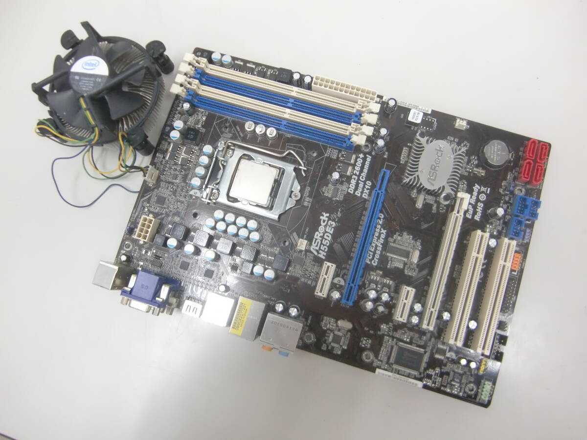 マザーボード　ASRock　H55DE3 CPU：Intel CORE i7 2.93GHz ファン付　ジャンク扱い　現状品