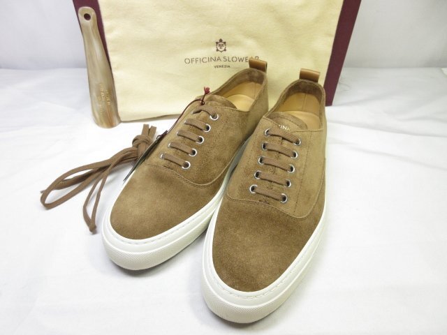 定価63.800円 未使用【OFFICINA SLOWEAR スローウエア】 130206 SW468 640 スエード スニーカー ローカット 靴 (メンズ) 41 茶◯30SLZ111◯