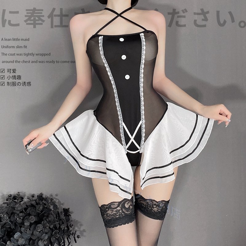 オシャレコスプレ衣装超セクシー悩殺シースルーセクシーランジェリーワンピース風レオタード ベビードールミニスカート ナイトウェア