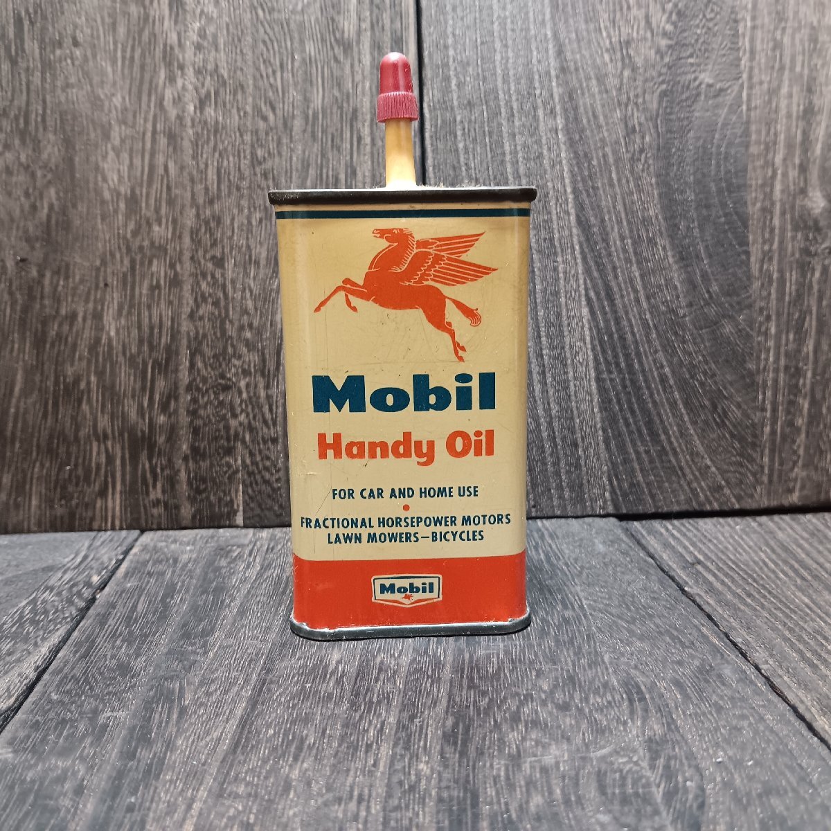 アメリカン雑貨 インテリア TIN缶 ティン缶 オイル缶 ビンテージ mobil モービル ペガサス