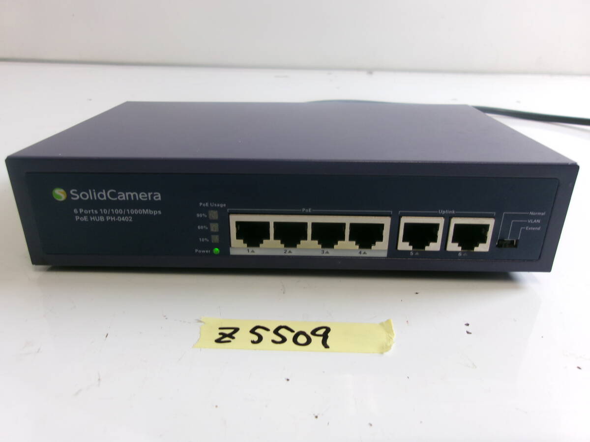 (Z-5509)SOLIDCAMERA 4PORT POE HUB 通電確認のみ 現状品