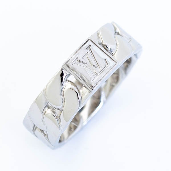 LOUIS VUITTON ルイヴィトン M1533L リング LV モザイク チェーン シルバーカラー 21号 指輪 #17698YR