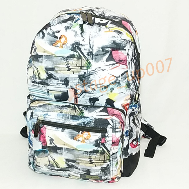レアアイテム！　LeSportsac（レスポートサック）／AOPバックパック・総柄リュックサック・デイパック（美品）／管QSKZ