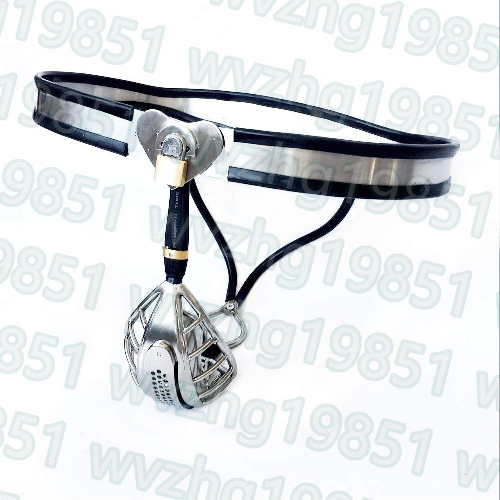 男性目に見えない貞操帯7代目Tタイプステンレス鋼ペニスケージSMボンデージパンティー大人のおもちゃ