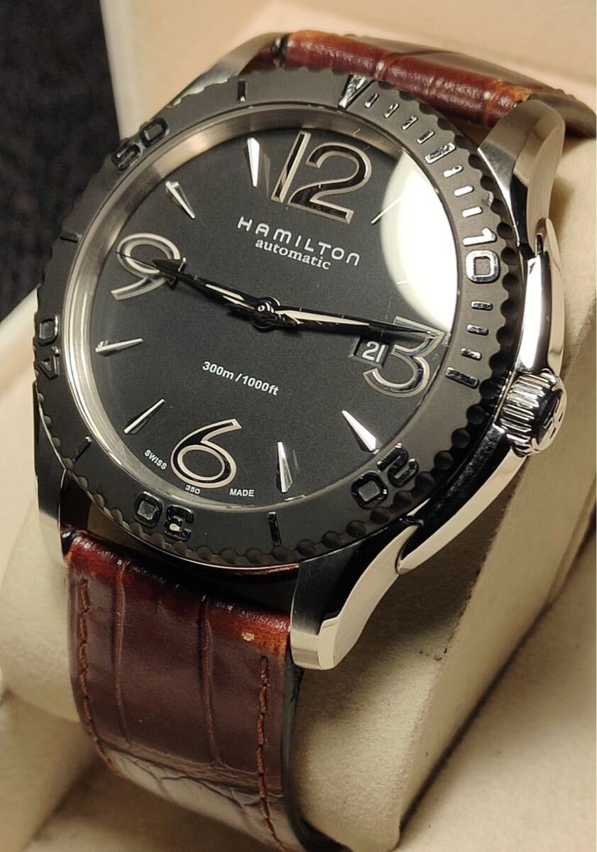 送料込み　300m防水　ダイバーズ　Hamilton SEA VIEW 1000FT ハミルトン　ジャズマスター　jazzmaster khaki 腕時計　自動巻き　カーキ