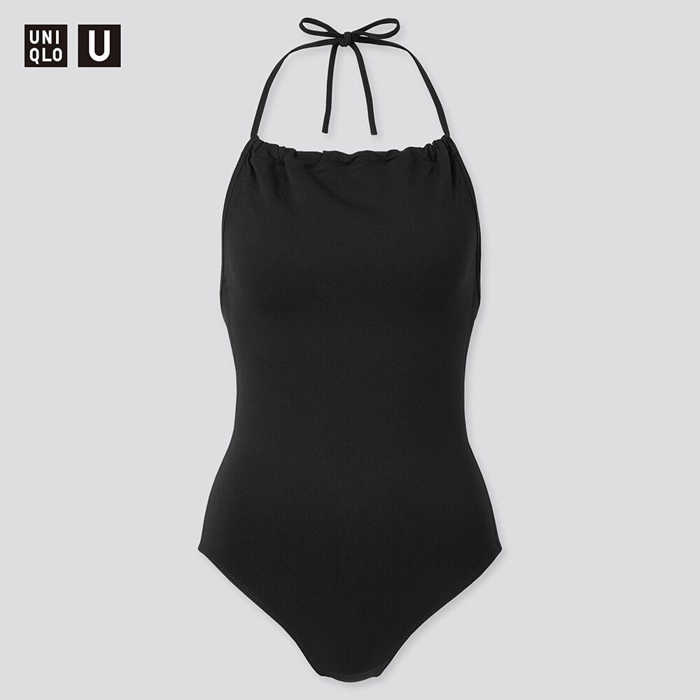 【新品・S・ブラック】ユニクロ×ルメール■Uniqlo U ユニクロユー シームレススイムギャザーワンピース　ホルターネックデザイン　黒 水着