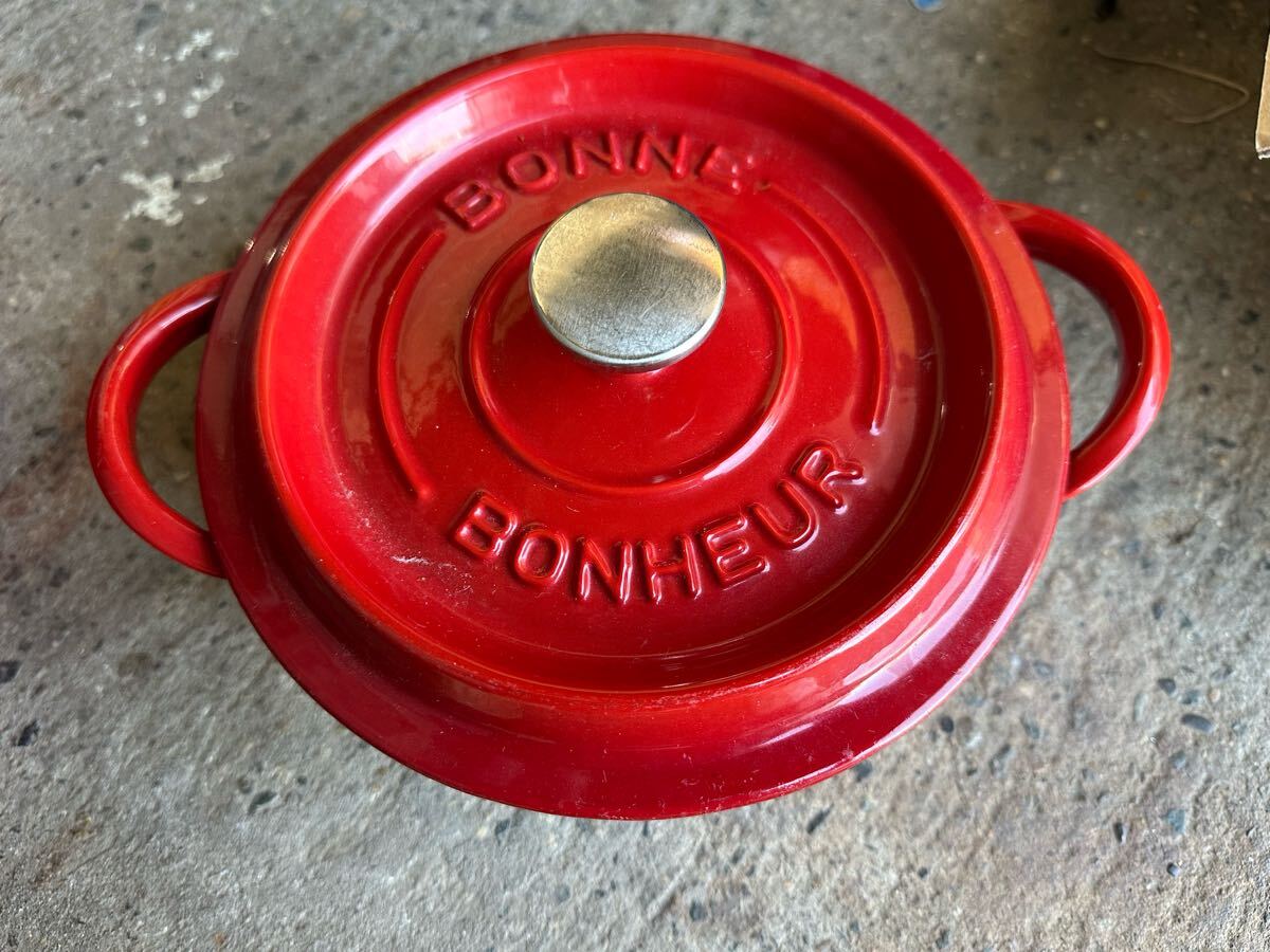 (M)BONNE BONHEUR ボンボネール 両手鍋 ホーロー鍋 現状中古品