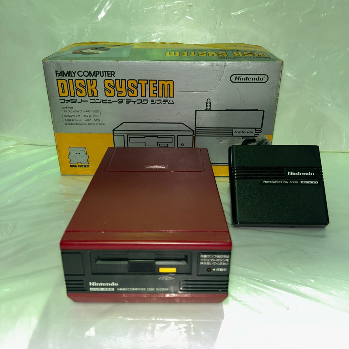 【ジャンク】 任天堂 ファミリーコンピューター ディスクシステム 「ディズクドライブHVC-022」 「RAMアダプターHVC-023」未チェック！