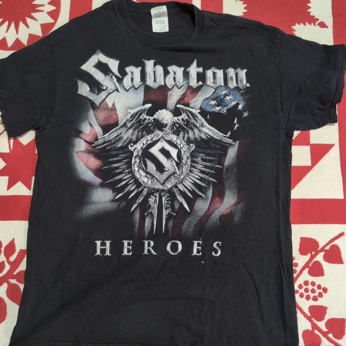Sabaton Heroes On Tour ギルダン ヘビーコットン メンズ ミディアム ブラック Tシャツ メタルバンド サイズM