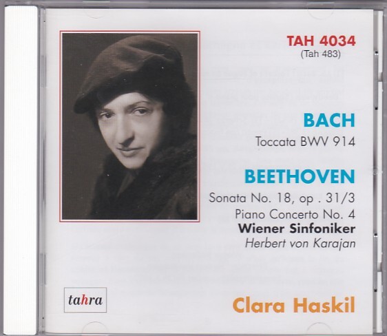 ★CD Bach.Beethoven:Toccata E Mino バッハ.ベートーヴェン:ピアノ協奏曲 *クララ・ハスキル(Clara Haskil) 仏盤希少レアCD