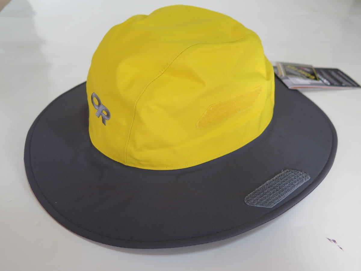 22　未使用タグ付き　Mサイズ　OUTDOOR RESEARCH アウトドアリサーチ シアトルソンブレロ　ゴアテックス　レインハット　YELLOW/D・GREY