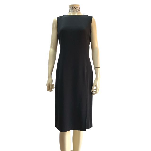 m-A-130☆新品同様☆ラルフローレン RALPH LAUREN☆黒系☆春夏☆スリット☆ノースリーブワンピース☆大きいサイズ US 8号(5L 17号 48相当)