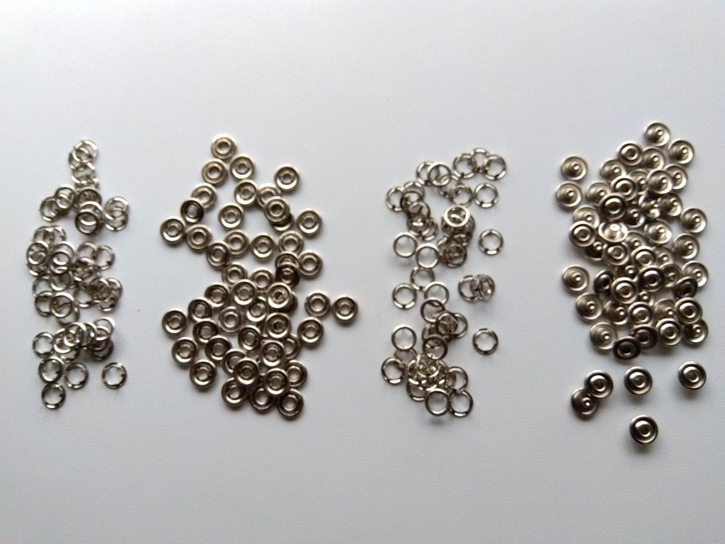 手芸用品か23■シルバーアメリカンホック（リングスナップボタン）50組セット■ハンドメイドパーツ材料