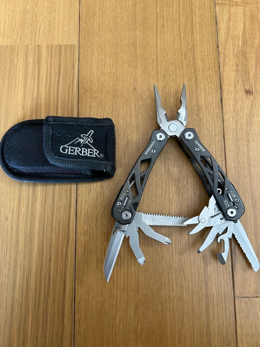 美品 GERBER マルチプライヤー ニードルノーズ ペンチ 携帯工具 マルチツール ナイフ 十徳ナイフ 十得ナイフ ケース付き