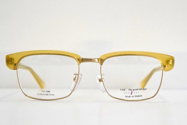 宮本眼鏡　国産　VOC　セルロイド　メガネ　サーモント　琥珀カラー　イエロー　新品未使用