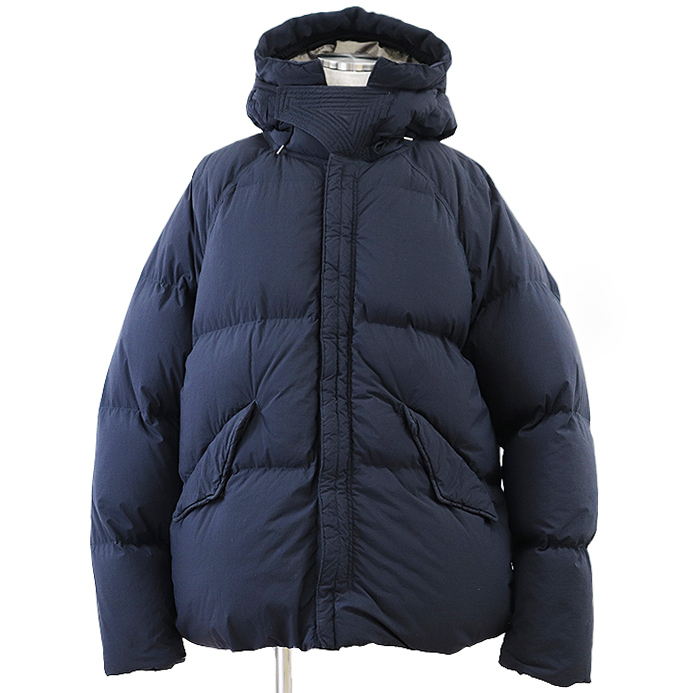 【美品】ten-c テンシー ダウンジャケット Artic Down Parka アーティックダウンパーカ フーデッド ナイロン100％ アウター メンズ 52 紺