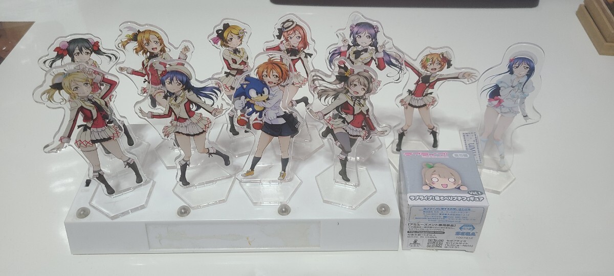 μ’s+凛&ソニック全10種　SEGA ラブライブ!凛ちゃん就任記念キャンペーン アクリルスタンドパネル それは僕たちの奇跡　オマケつき