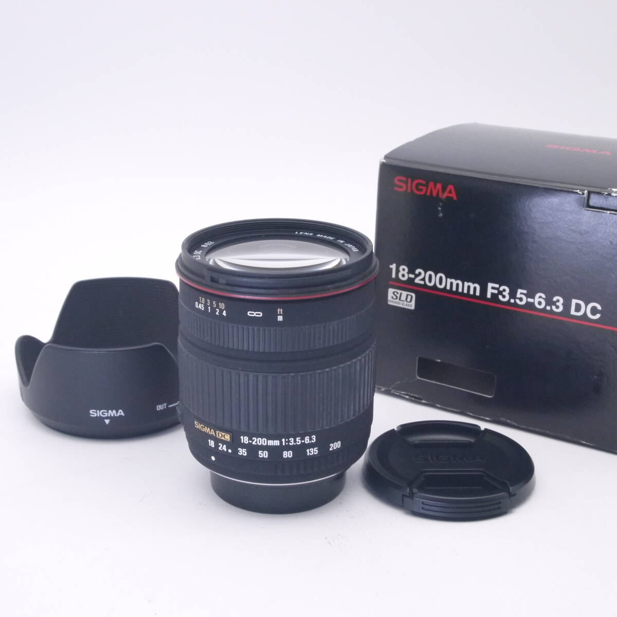 美品 SIGMA シグマ ZOOM 18-200mm F3.5-6.3 DC ペンタックス用 Kマウント フード付き 元箱付き #AA3850