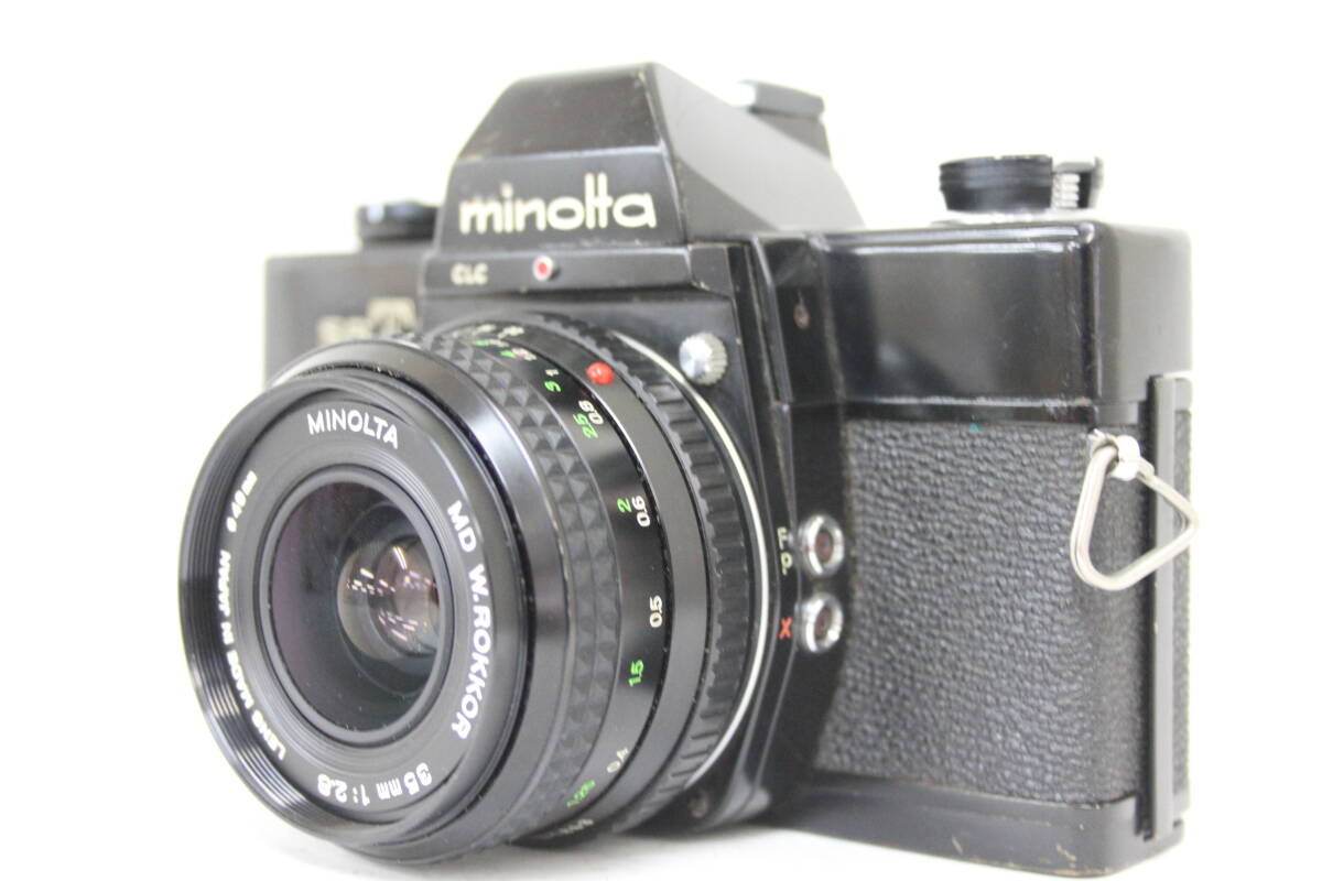 【返品保証】 ミノルタ Minolta SRT101 ブラック MD W.Rokkor 35mm F2.8 ボディレンズセット M5283