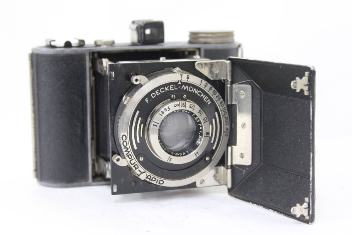 【訳あり品】 Korelle F.DECKEL-MUNCHN E.Ludwing.Lausa-Dresden. Enoldar7.5cm F3.5 蛇腹カメラ M5638