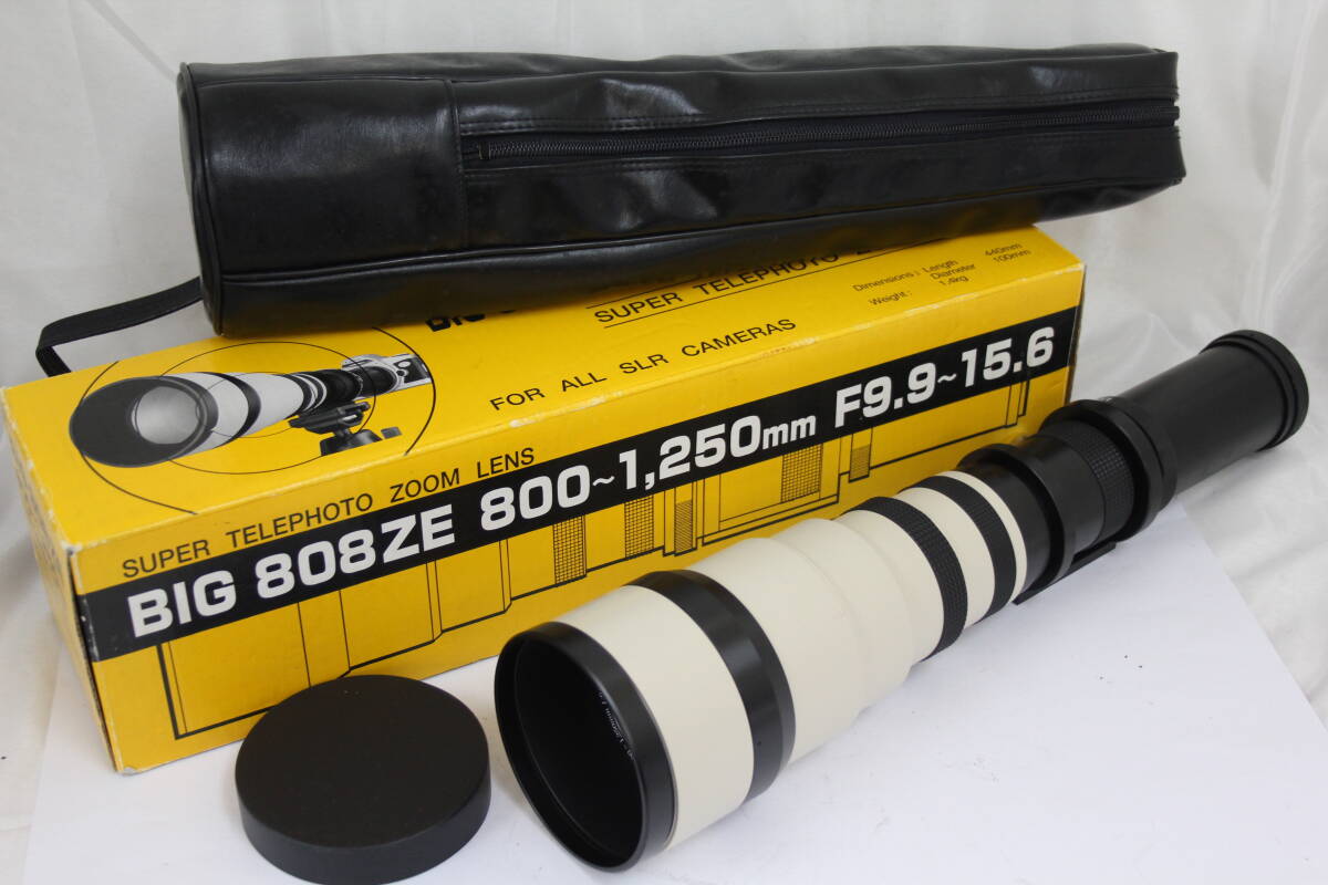 【返品保証】【元箱付き】スリービーチ Three Beach BIG 808ZE 800-1250mm F9.9-15.8 T-Mount System ソフトケース付き 超望遠レンズ M5663