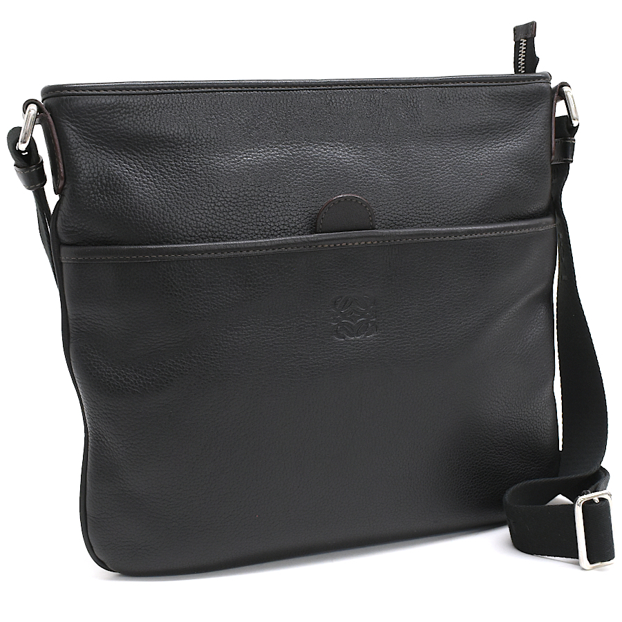 ロエベ クロスボディ ショルダーバッグ レザー ブラック LOEWE