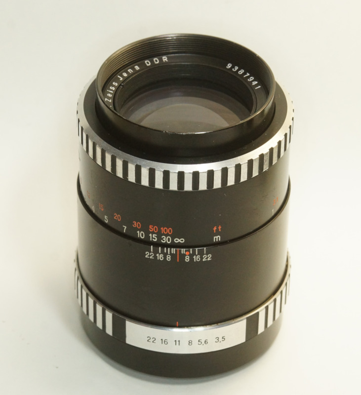 ドイツ製 Carl Zeiss Jena Sonnar 3.5/135 M42 86NB-941 ゼブラ 銀文字 絞込レバー 70年代