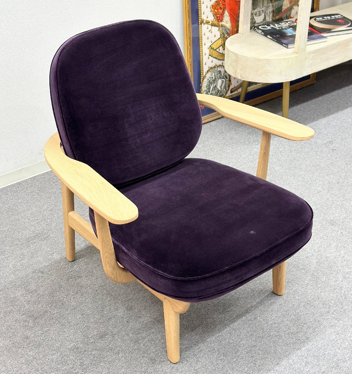 美品■FRITZ HANSEN/フリッツ・ハンセン■FRED/フレッド ラウンジチェア　JH97　パープル　ファブリック　1Pソファ　北欧★埼玉発送★