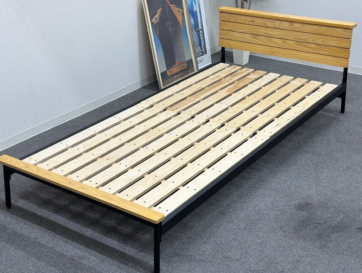 ■IDEE/イデー■PANCA BED/パンカ ベッド シングル　ベッドフレーム　木×アイアン　シンプル　おしゃれ　一人暮らし★埼玉発送★