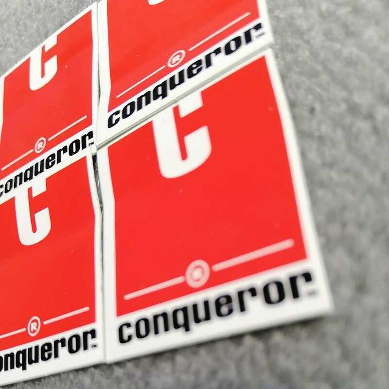 新品未使用正規品本物Conquerorコンカラー人気非売品ステッカー　縦約3ｃｍ　4枚