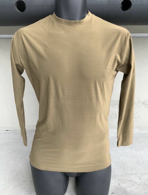 米軍 実物 放出品 新品 DRI-DUKE コヨーテ カラー ロングスリーブ ストレッチ Tシャツ サイズ L ミルスペック