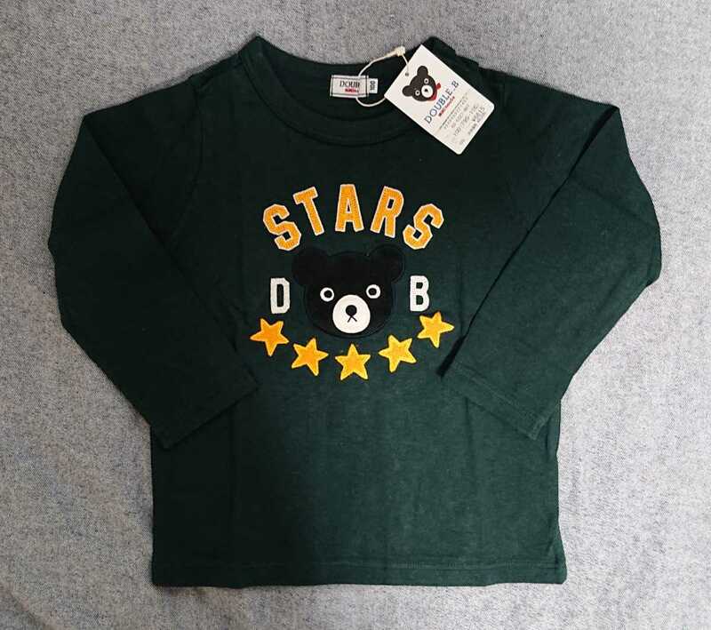未使用 ミキハウス ダブルB STARS 長袖Tシャツ (黒) 110