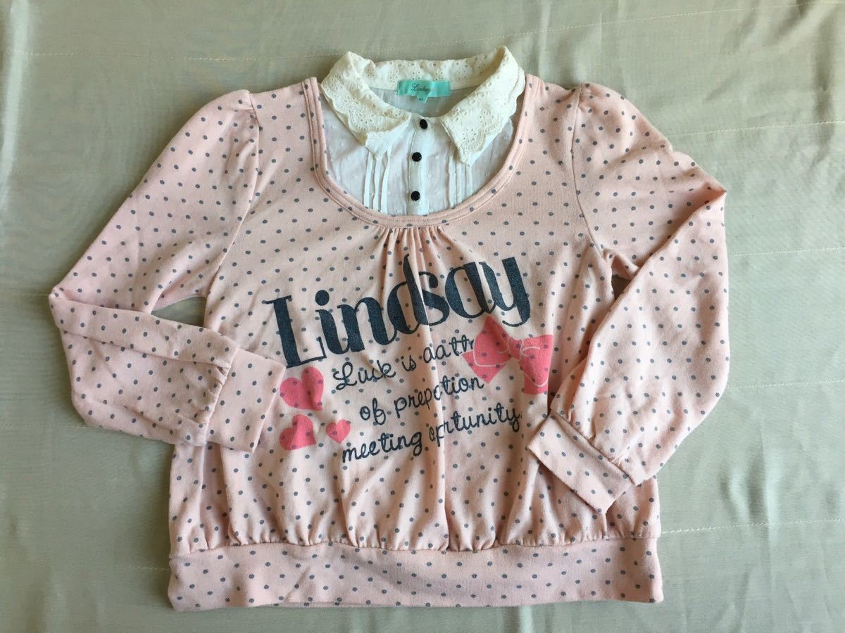 ★Lindsay★リンジィ★重ね着風のカットソー♪Ｍサイズ★１５０★超美品