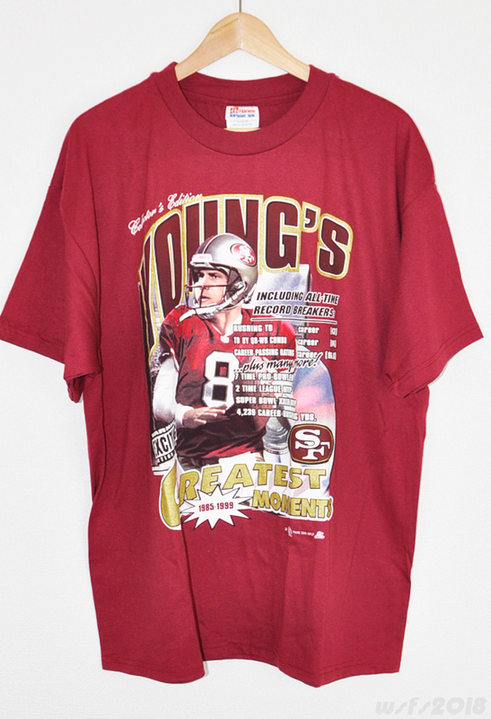 【NFL P/新品】スティーブヤング（フォーティナイナーズ）引退記念Tシャツ【JOY ATHLETIC/Hanes】SF 49ers Steve Young '90s Deadstock