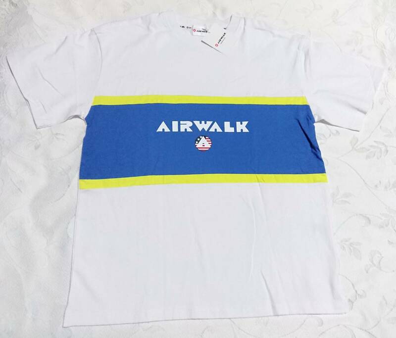 送料込み　AIRWALK エアウォーク　メンズ　半袖 Ｔシャツ　Lサイズ　白青黄　綿100％　新品未使用