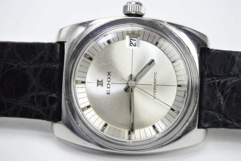 ☆☆☆ 二重裏蓋　スイス名機 １９７０年代 EDOX HYDROMATIC 21J 自動巻紳士時計 超稀少品