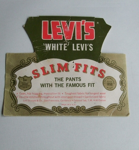 VINTAGE 60s リーバイス LEVI'S フラッシャー 紙タグ 　ビンテージ 501 XX SLIM FITS WHITE LEVI'S BIG-E
