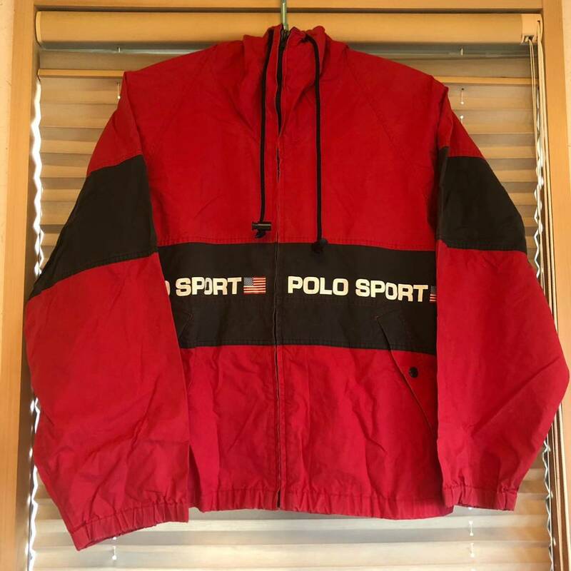 L Polo Sport Ralph Lauren jacket カラーブロック ジャケット stadium p wing cap sport rlx rrl country 1992 1993 レッド ブラック