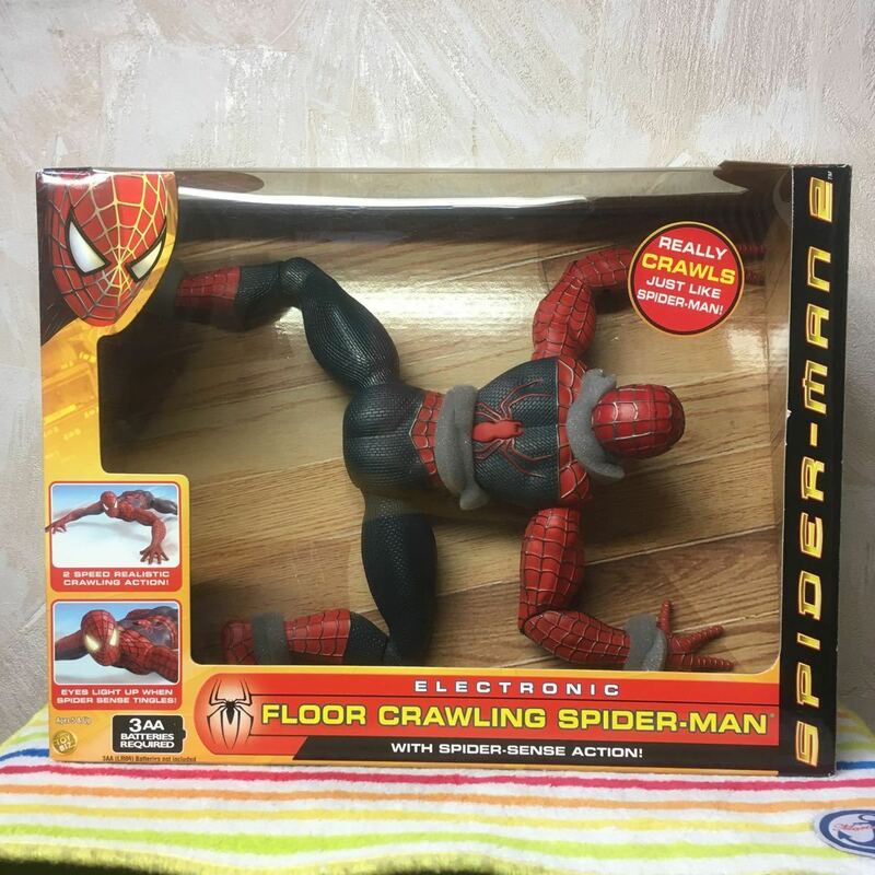 ☆TOY BIZ(トイビズ)☆エレクトロニック フロアークローリング スパイダーマン(映画スパイダーマン2)ELECTRONIC FLOOR CRAWLING SPIDER-MAN