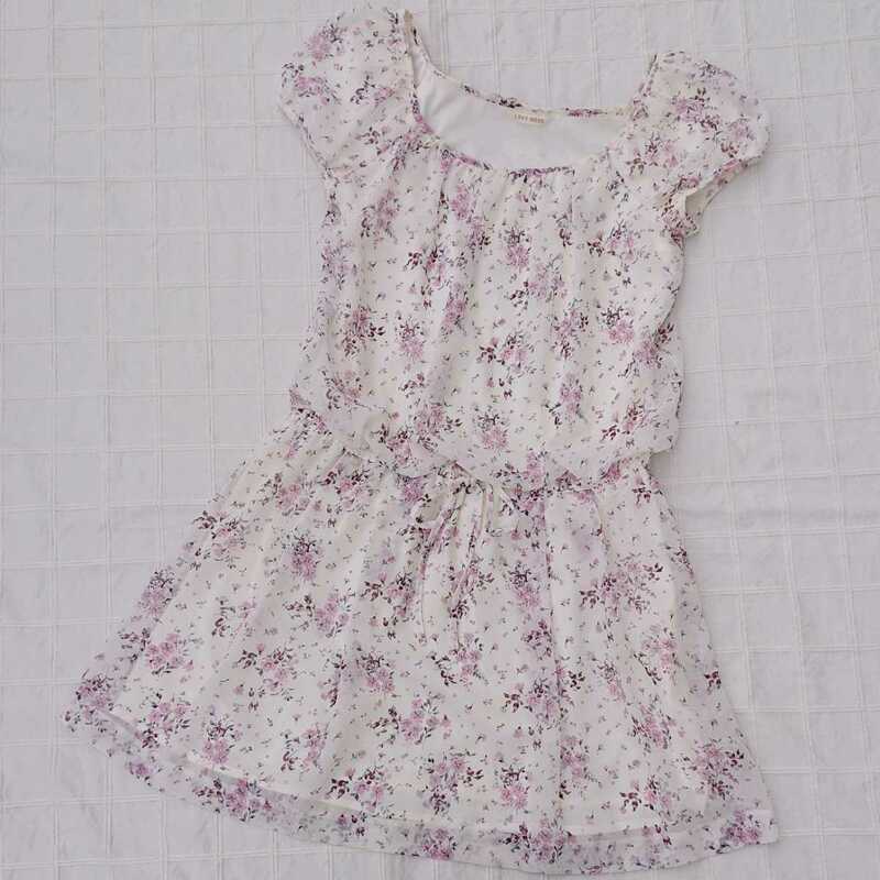 ◆667 L'EST ROSE 　レストローズ　花柄シフォンワンピース　2