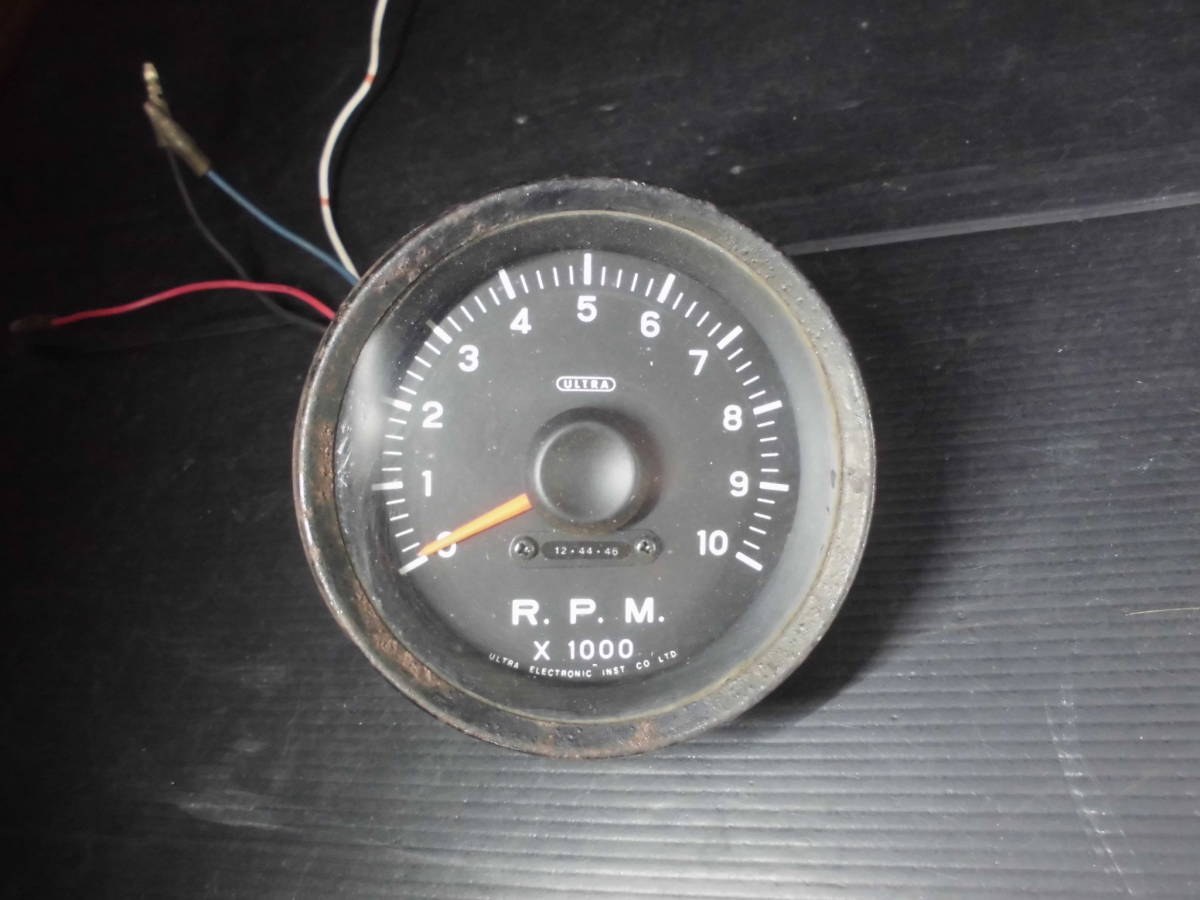 激レア 当時物 旧ロゴ ウルトラ 永井電子 タコメーター ULTRA ４気筒 FJ1600 10000RPM 80Φ １万回転 旧車 族車 6気筒 