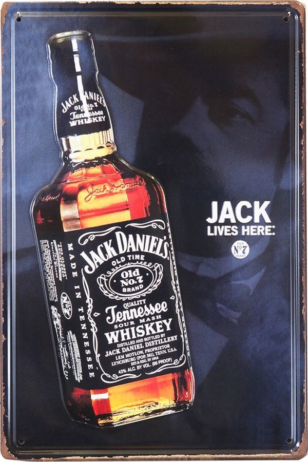 アンティークエンボスプレート JACK LIVES HERE アメリカン雑貨 店舗 壁掛 インテリア 飾り オブジェ おしゃれ