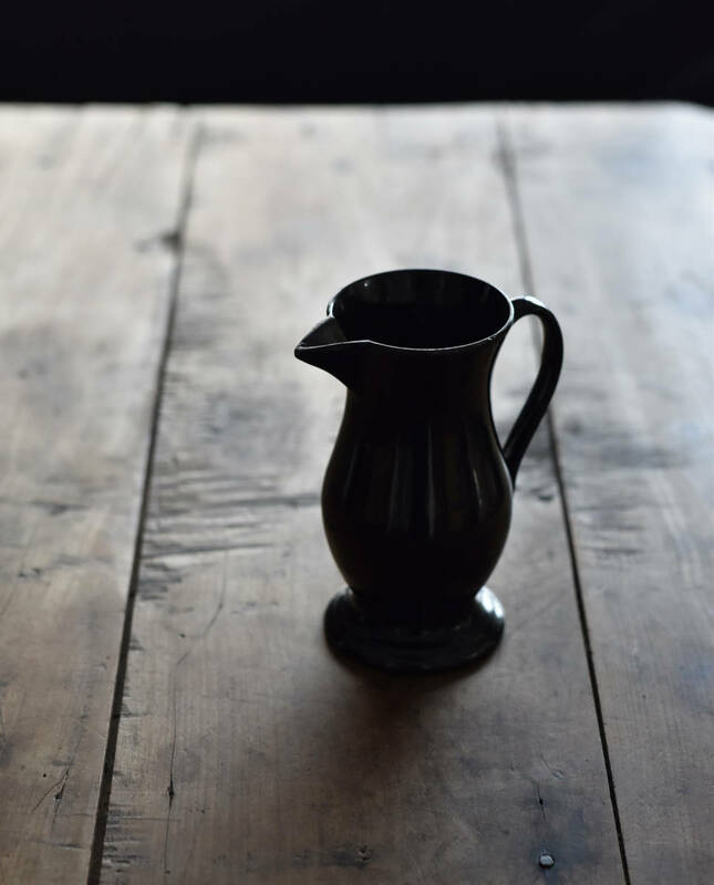 稀少 古いナミュール焼きの黒釉ピッチャージャグ / 18世紀・ベルギー / 古道具 アンティーク 古陶