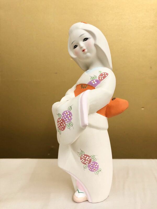 美品◎可愛らしい娘 和服美人 博多人形 商工業協同組合登録商標 HD5210 日本人形 伝統工芸品