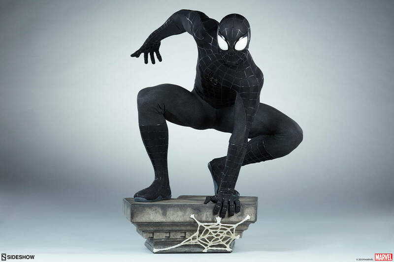 【玩具模型】SIDESHOW LEGENDARY SCALE SPIDER-MAN BLACK SUITサイドショウスパイダーマンブラックスーツ全体像限定版模型コレクション L56