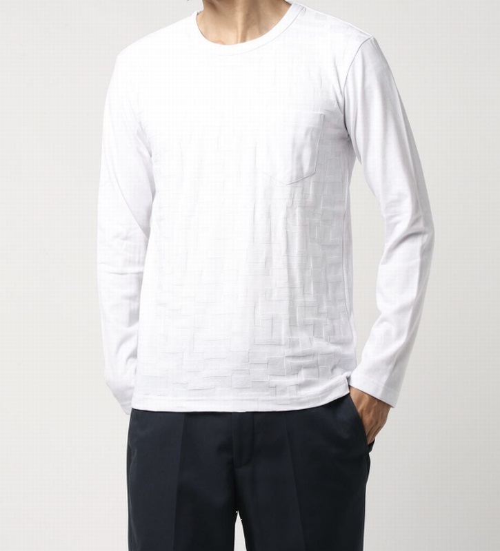 新品　ルパート　ヴォーギッシュ　幾何学迷彩カットソー　ロングTシャツ　長袖　ホワイト　メンズM/肩幅43.5cm　送料クリックポスト185円